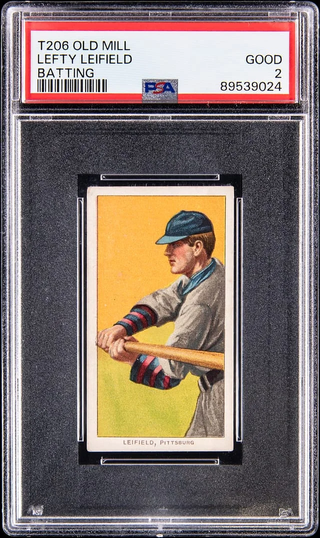 1909-11 T206 Lefty Leifield, Batting - Old Mill White Border #no-number card image