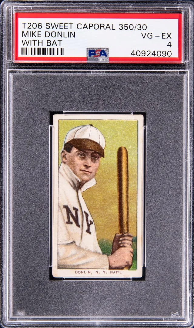 1909-11 T206 Mike Donlin, With Bat - Sweet Caporal 350/30 White Border #no-number card image
