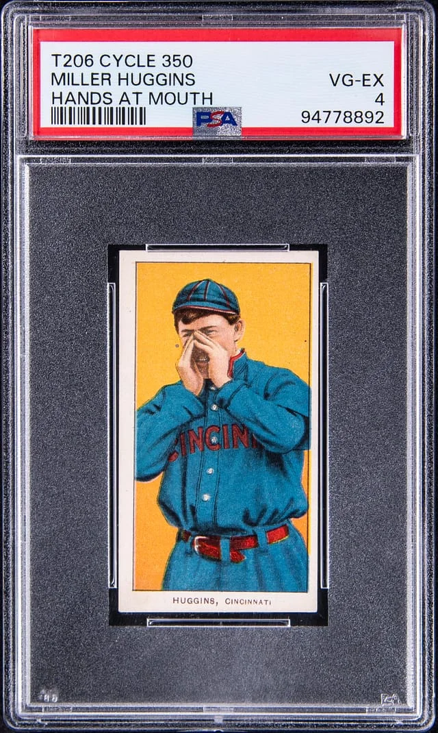 1909-11 T206 Miller Huggins, Hands at Mouth White Border #no-number card image