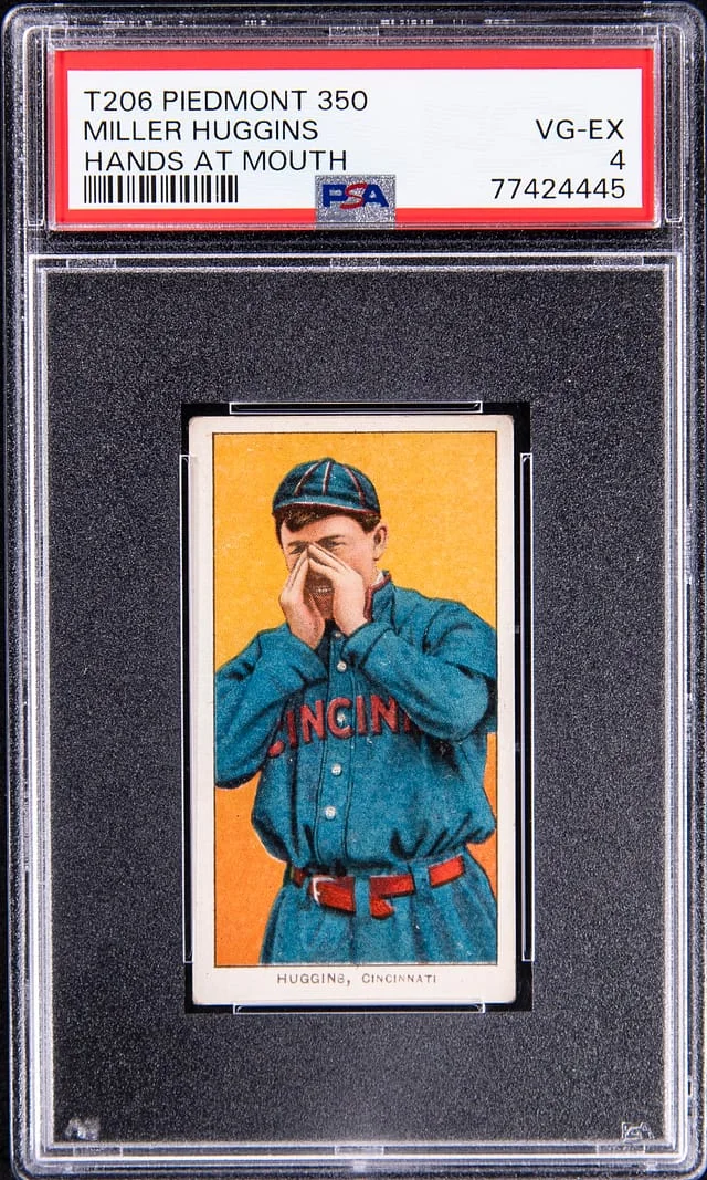 1909-11 T206 Miller Huggins, Hands At Mouth - Piedmont/350 White Border #no-number card image