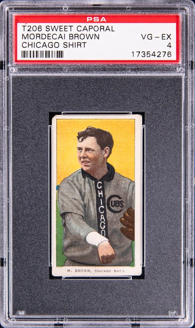 1909-11 T206 Mordecai Brown, Chicago Shirt - Sweet Caporal/350 White Border #no-number card image