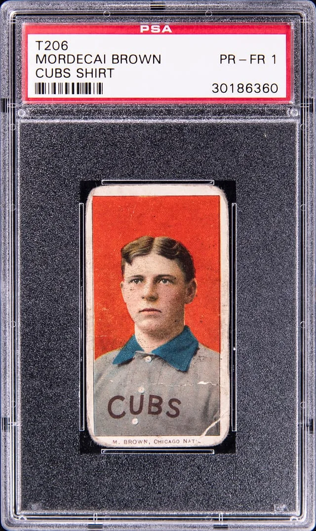 1909-11 T206 Mordecai Brown, Cubs Shirt White Border #no-number card image