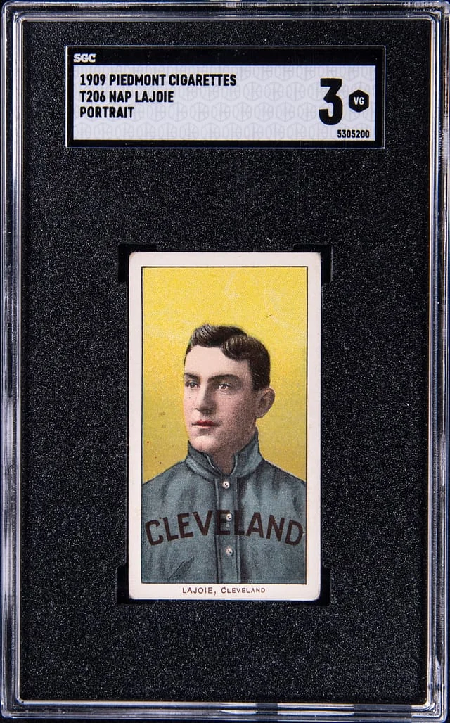 1909-11 T206 Nap Lajoie, Portrait Piedmont Cigarettes White Border #no-number card image