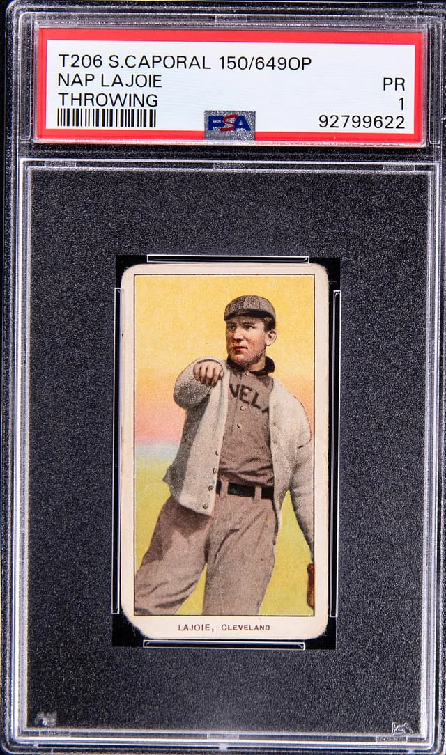 1909-11 T206 Nap Lajoie (Throwing) Sweet Caporal 15/649OP #NNO card image