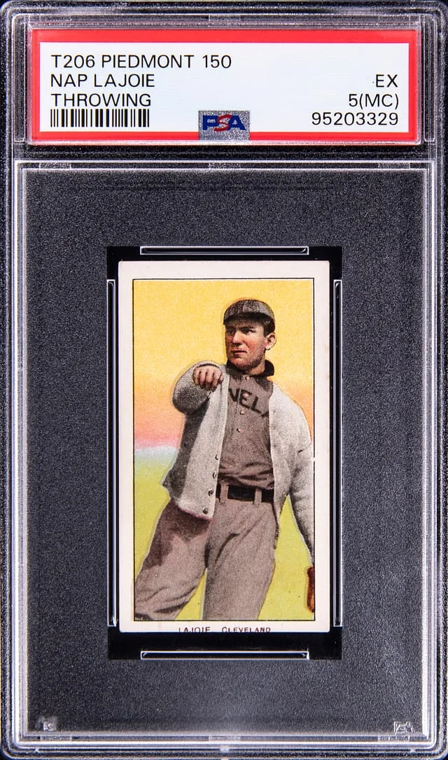 1909-11 T206 Nap Lajoie, Throwing - Piedmont 150 White Border #no-number card image