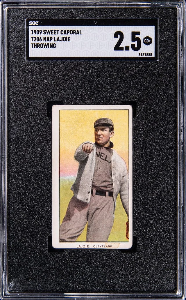 1909-11 T206 Nap Lajoie, Throwing - Sweet Caporal White Border #no-number card image