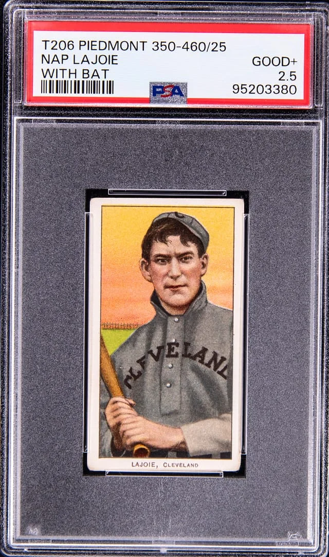 1909-11 T206 Nap Lajoie, With Bat - Piedmont 350-460 White Border #no-number card image
