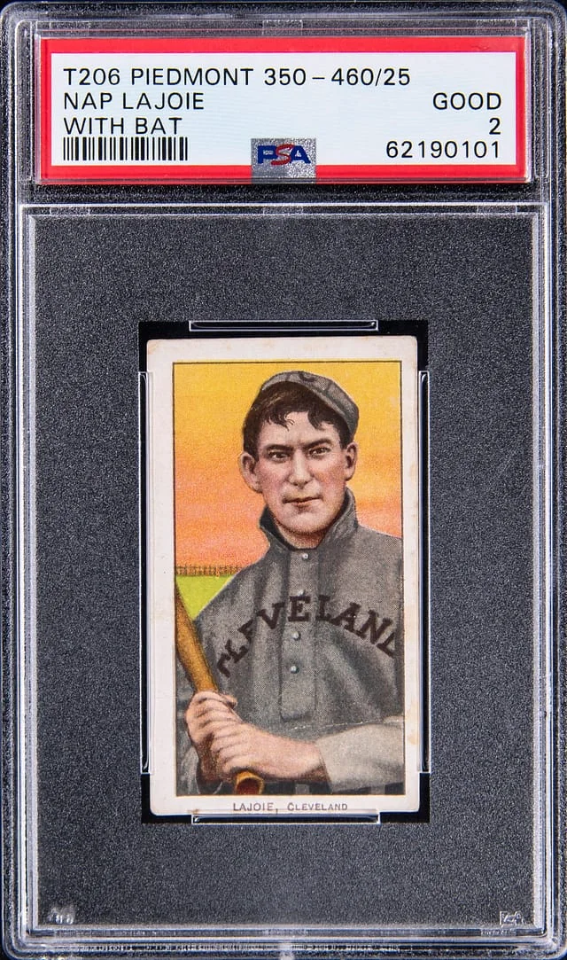 1909-11 T206 Nap Lajoie, With Bat - Piedmont/350-460 White Border #no-number card image