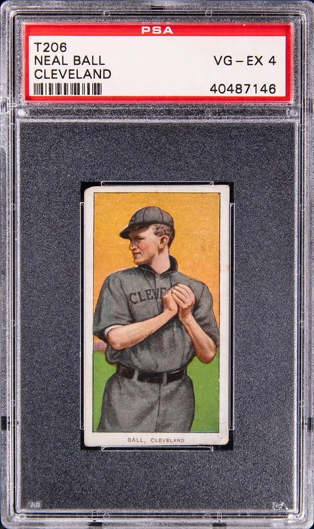 1909-11 T206 Neal Ball, Cleveland - Piedmont - VG-EX 4 #no-number card image