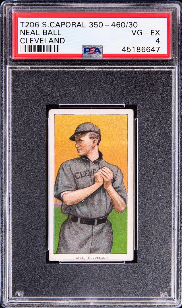 1909-11 T206 Neal Ball Sweet Caporal 350-460 Cleveland #NNO card image