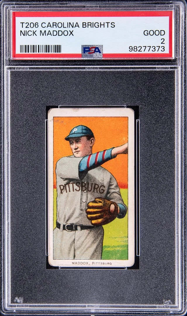 1909-11 T206 Nick Maddox - Scarce Carolina Brights Back White Border #no-number card image