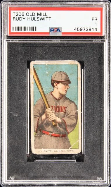 1909-11 T206 Old Mill Rudy Hulswitt #no-number card image
