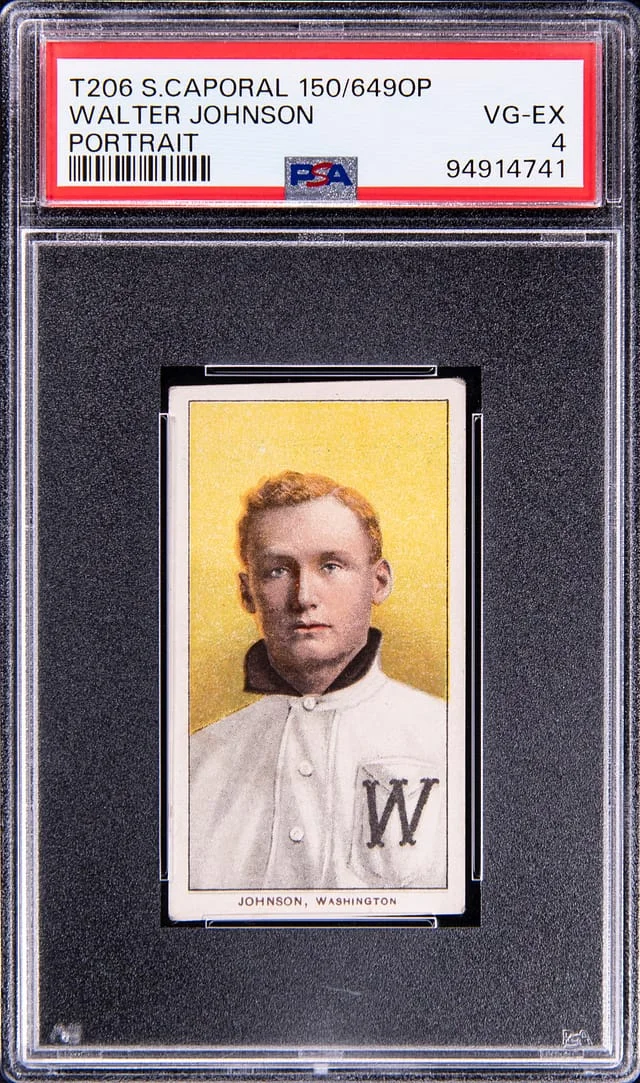 1909-11 T206 OP White Border Walter Johnson, Portrait - Sweet Caporal #150/649 card image