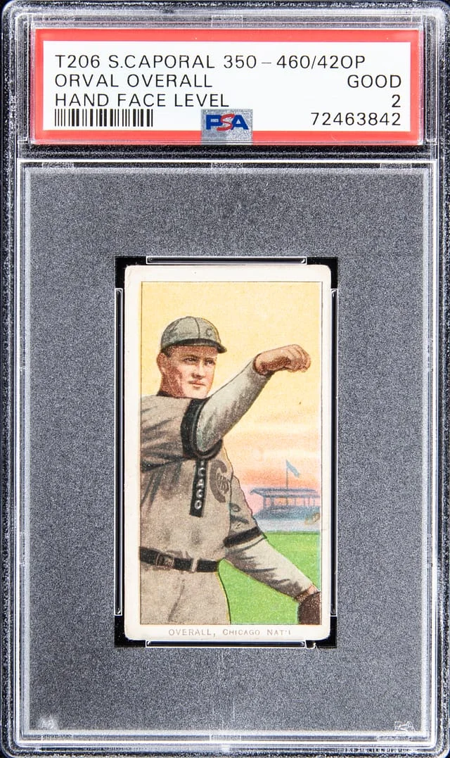 1909-11 T206 Orval Overall, Hand Face Level White Border #no-number card image