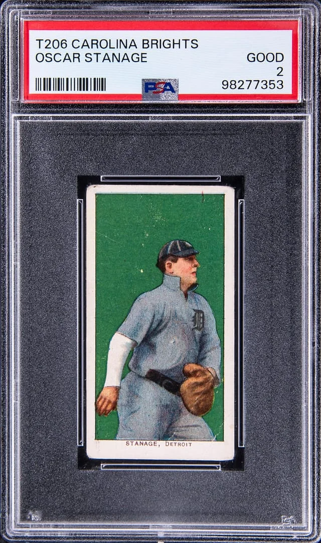 1909-11 T206 Oscar Stanage - Scarce Carolina Brights Back White Border #no-number card image
