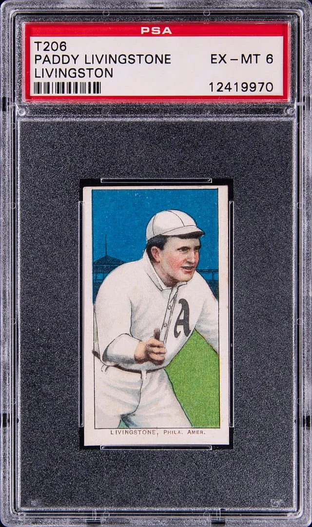 1909-11 T206 Paddy Livingstone, Livingston White Border #no-number card image