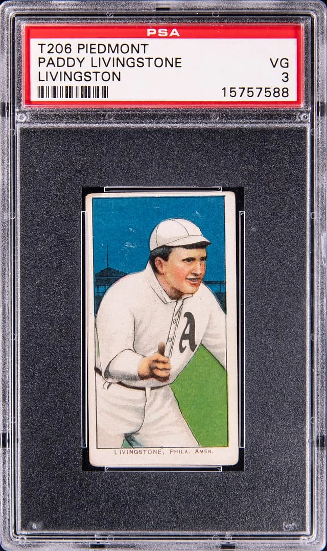 1909-11 T206 Paddy Livingstone (Livingston) - Piedmont White Border #no-number card image