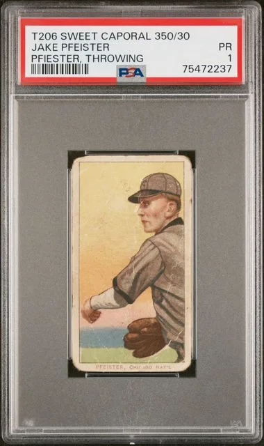 1909-11 T206 Pfiester, Throwing Jake Pfeister Sweet Caporal #350/30 card image