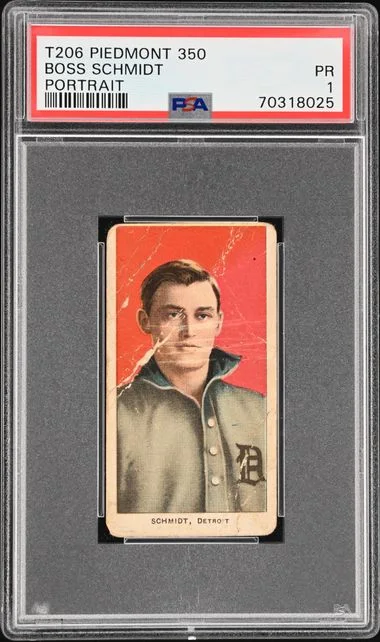 1909-11 T206 Portrait Boss Schmidt Piedmont #350 card image