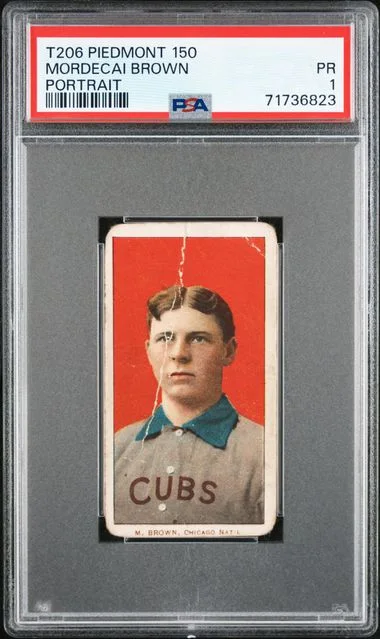 1909-11 T206 Portrait Mordecai Brown Piedmont #150 card image