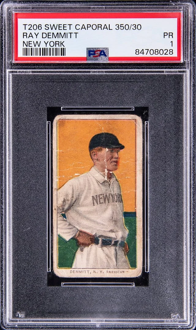 1909-11 T206 Ray Demmitt, New York White Border #no-number card image