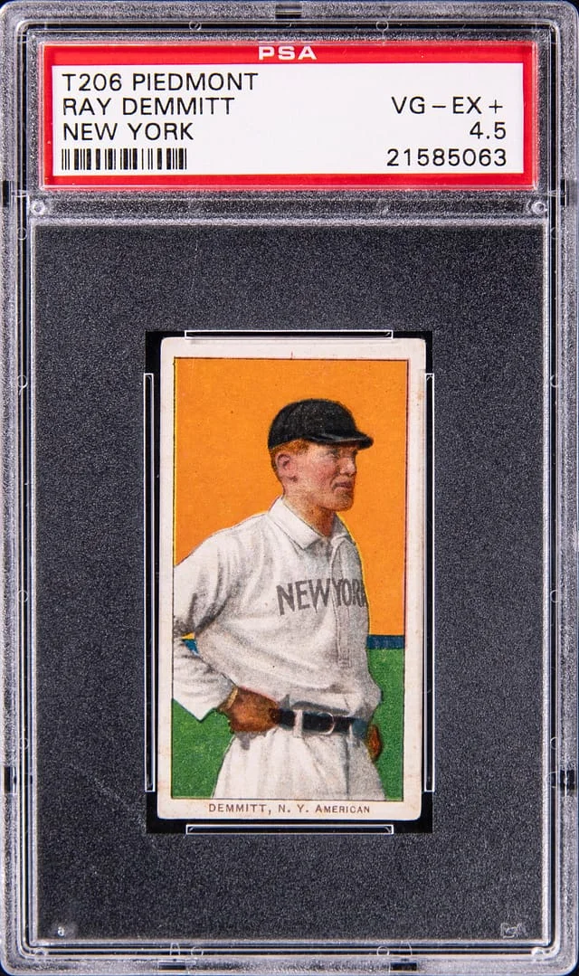 1909-11 T206 Ray Demmitt, New York - Piedmont White Border #no-number card image