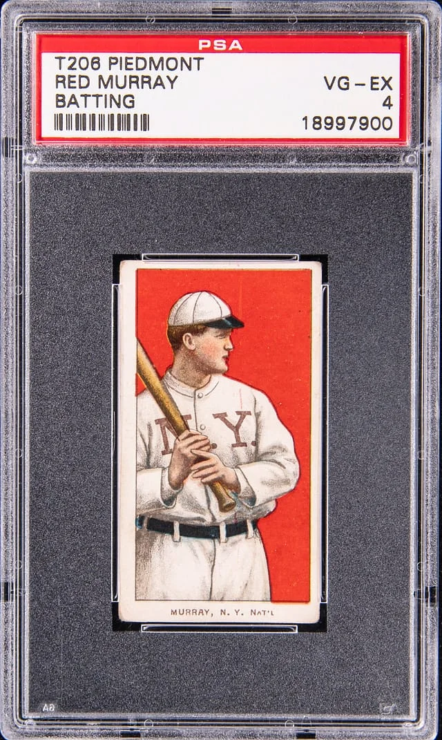 1909-11 T206 Red Murray, Batting - Piedmont White Border #no-number card image
