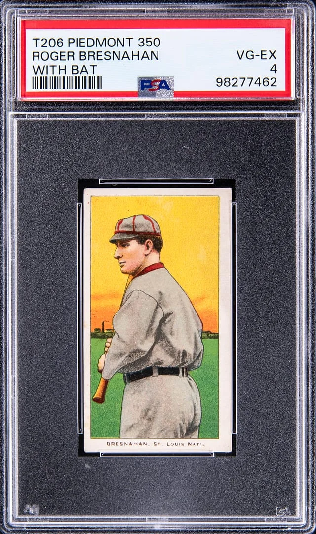 1909-11 T206 Roger Bresnahan, With Bat - Piedmont 350 White Border #no-number card image