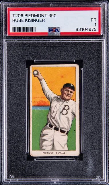 1909-11 T206 Rube Kisinger Piedmont #350 card image