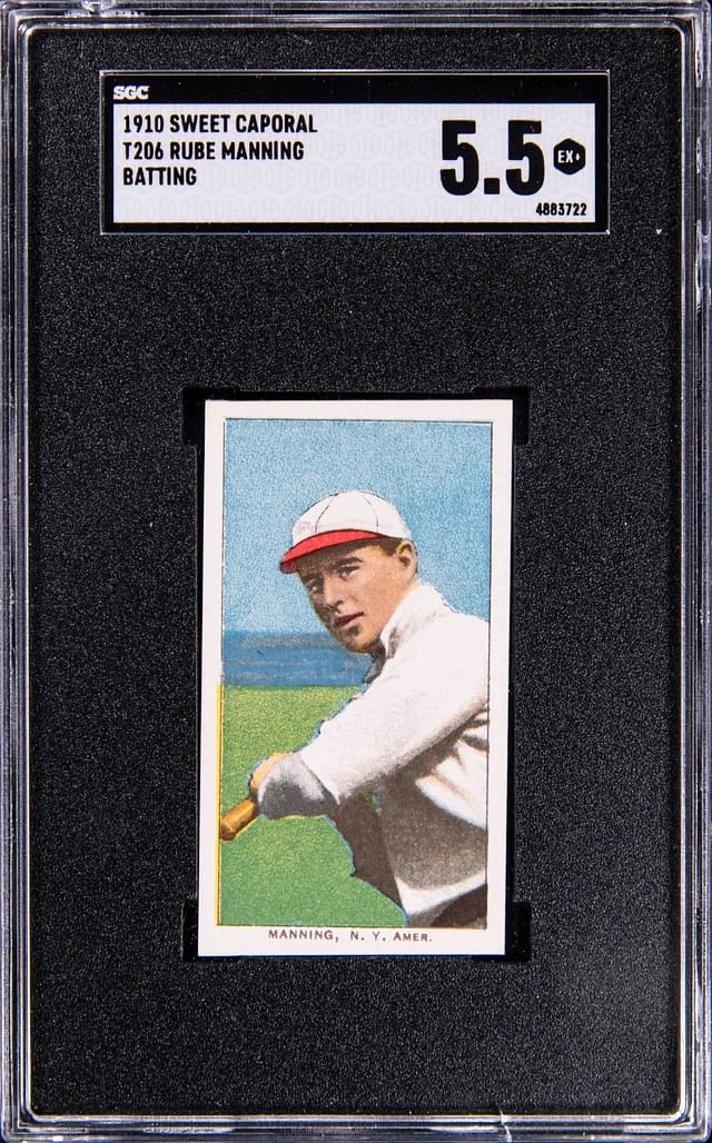 1909-11 T206 Rube Manning White Border #no-number card image