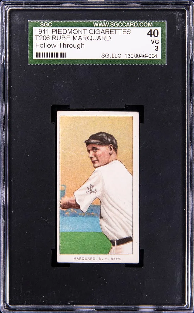 1909-11 T206 Rube Marquard, Follow Through White Border #no-number card image