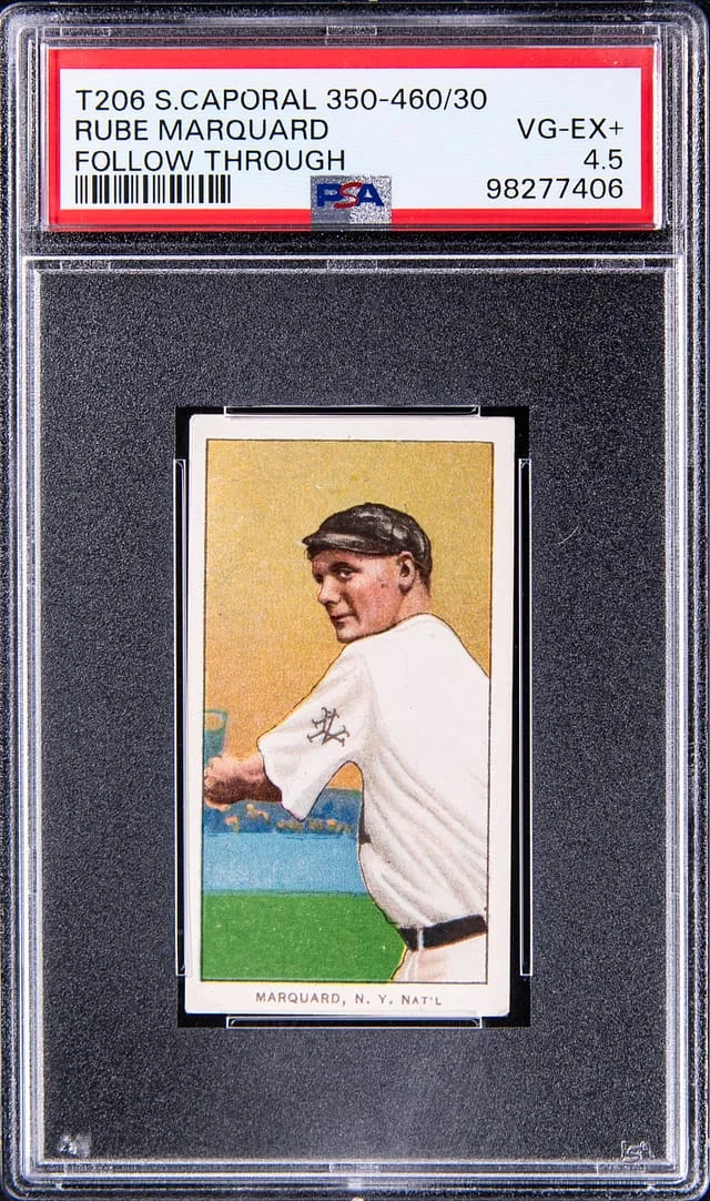 1909-11 T206 Rube Marquard, Follow Through - Sweet Caporal 350-460/30 White Border #no-number card image