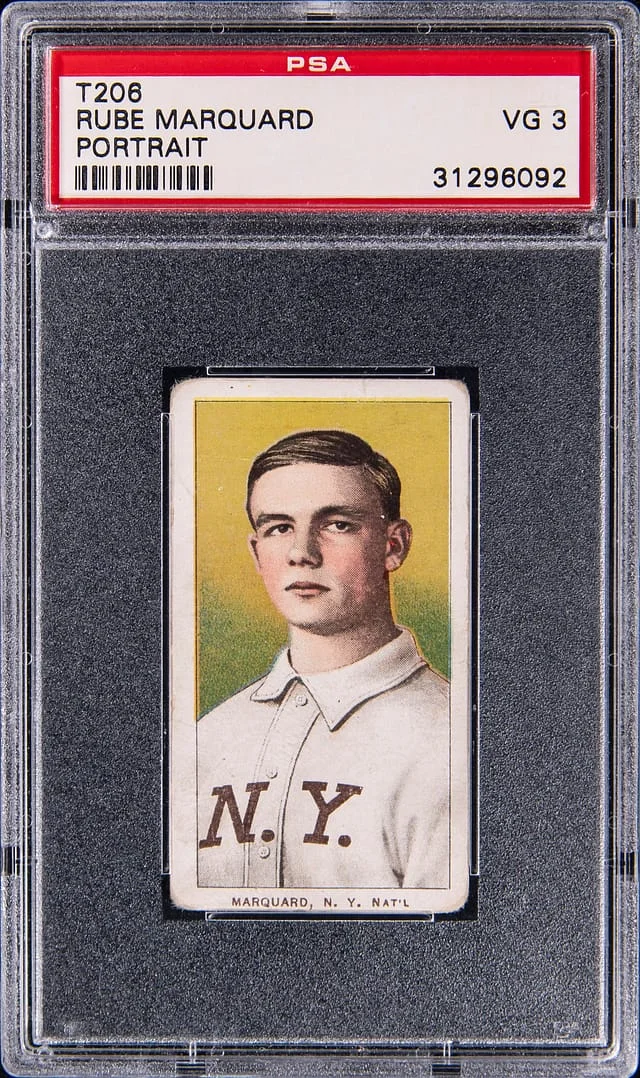 1909-11 T206 Rube Marquard, Portrait - Piedmont White Border #no-number card image