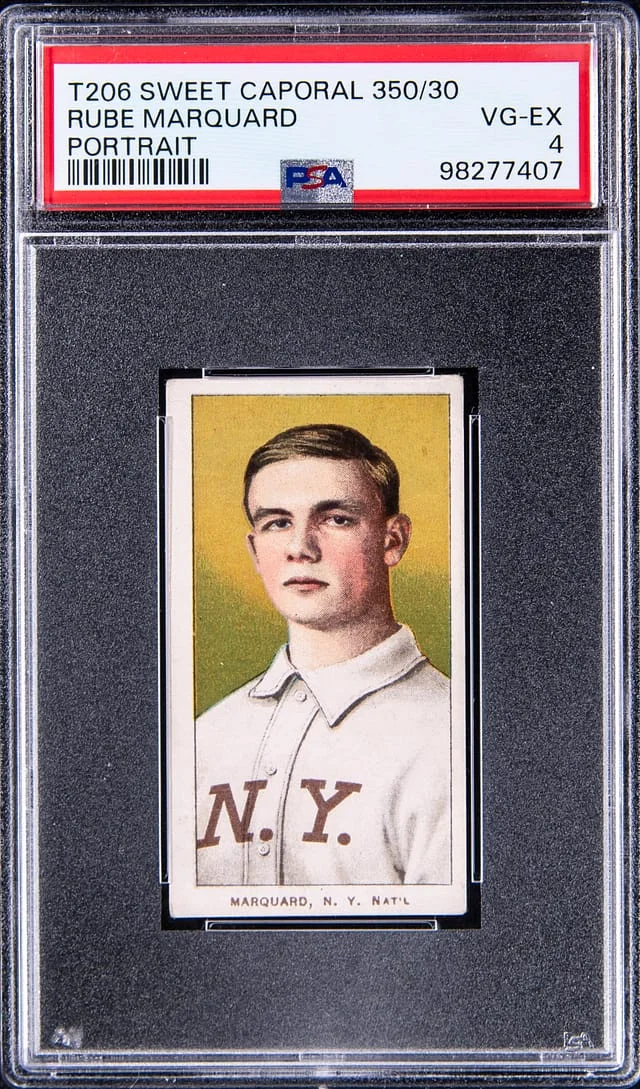 1909-11 T206 Rube Marquard, Portrait - Sweet Caporal 350/30 White Border #no-number card image