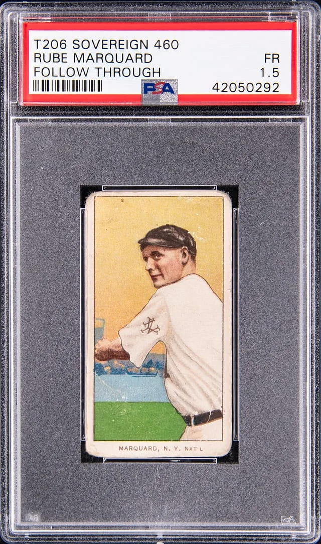 1909-11 T206 Rube Marquard - Sovereign 460 White Border #no-number card image