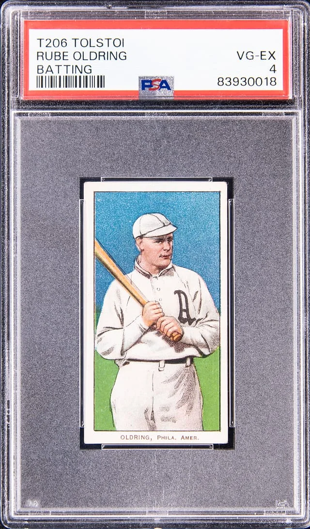 1909-11 T206 Rube Oldring, Batting - Tolstoi White Border #no-number card image
