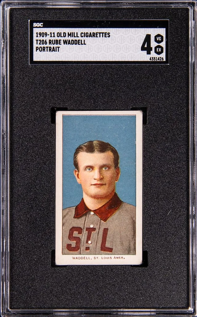 1909-11 T206 Rube Waddell, Portrait - Old Mill White Border #no-number card image