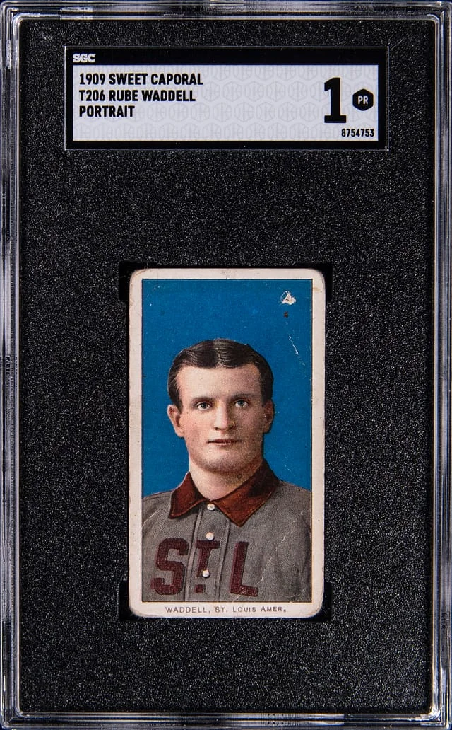 1909-11 T206 Rube Waddell, Portrait - Sweet Caporal/150 White Border #no-number card image
