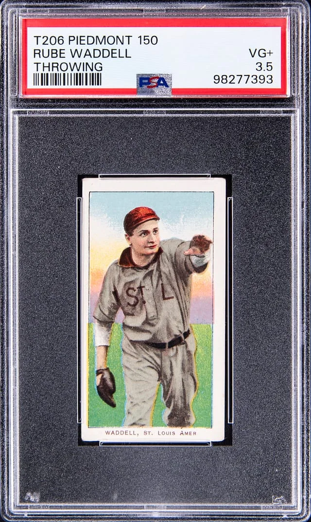 1909-11 T206 Rube Waddell, Throwing - Piedmont 150 White Border #no-number card image