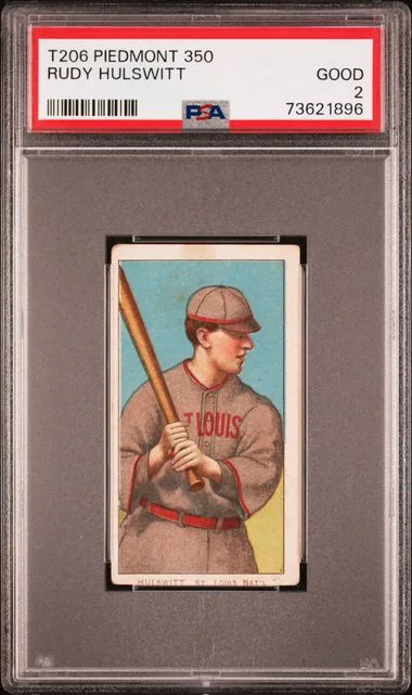 1909-11 T206 Rudy Hulswitt White Border #no-number card image