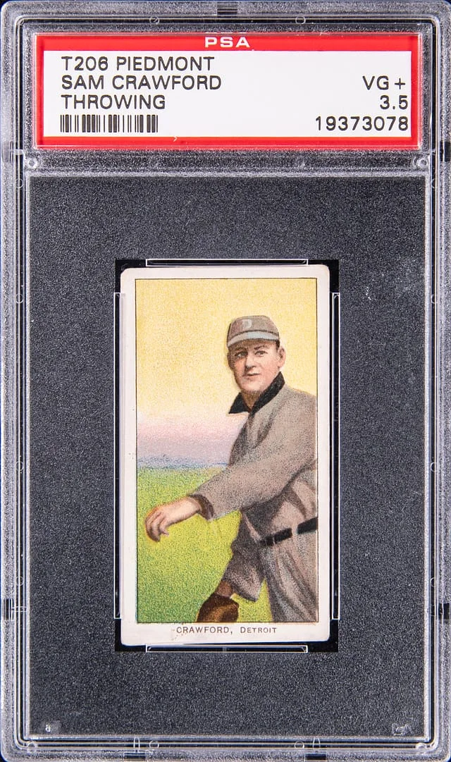 1909-11 T206 Sam Crawford, Throwing - Piedmont White Border #no-number card image