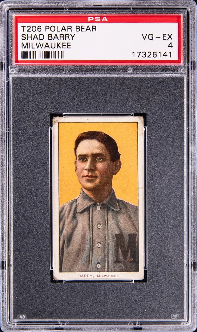 1909-11 T206 Shad Barry, Milwaukee - Polar Bear White Border #no-number card image