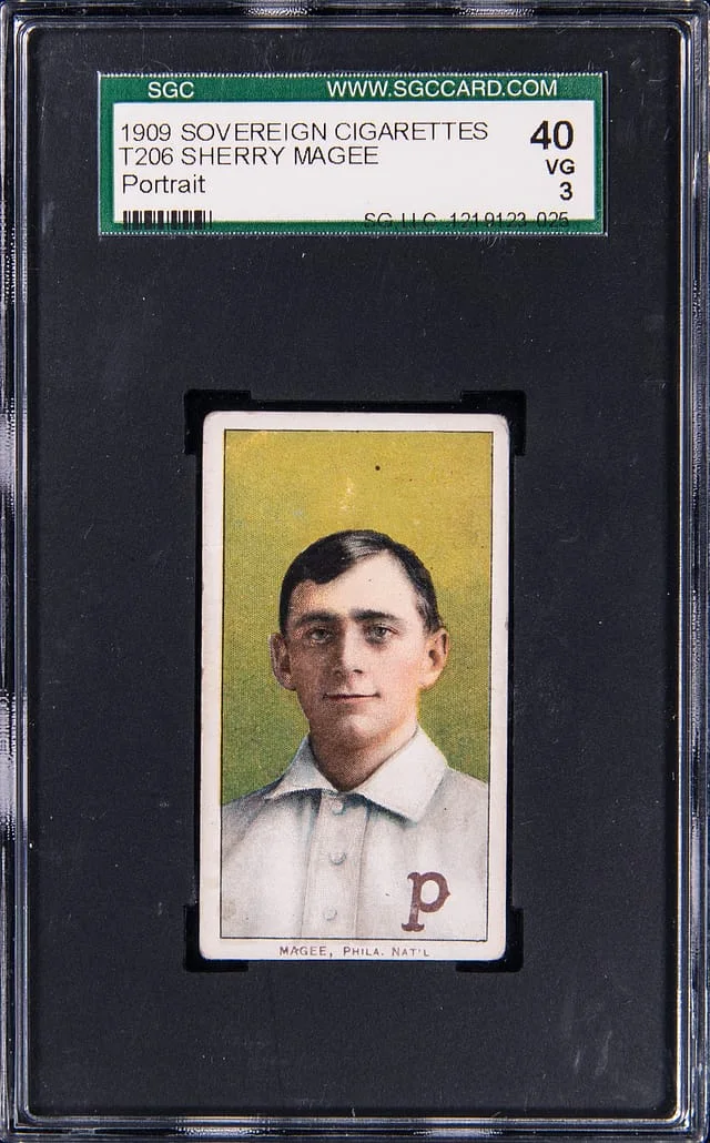 1909-11 T206 Sherry Magee, Portrait - Sovereign/150 White Border #no-number card image