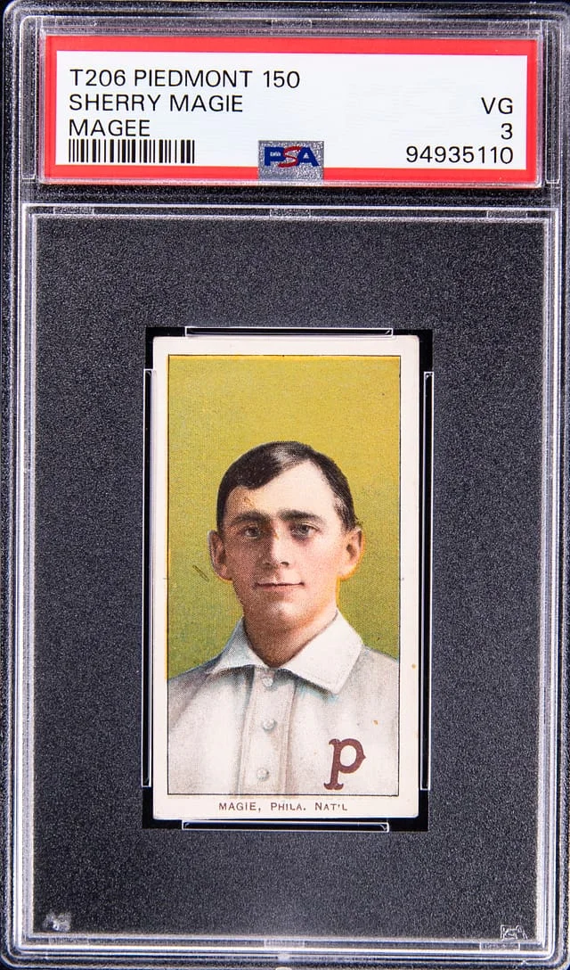 1909-11 T206 Sherry Magie Error (Magee) Piedmont 150/25 #no-number card image