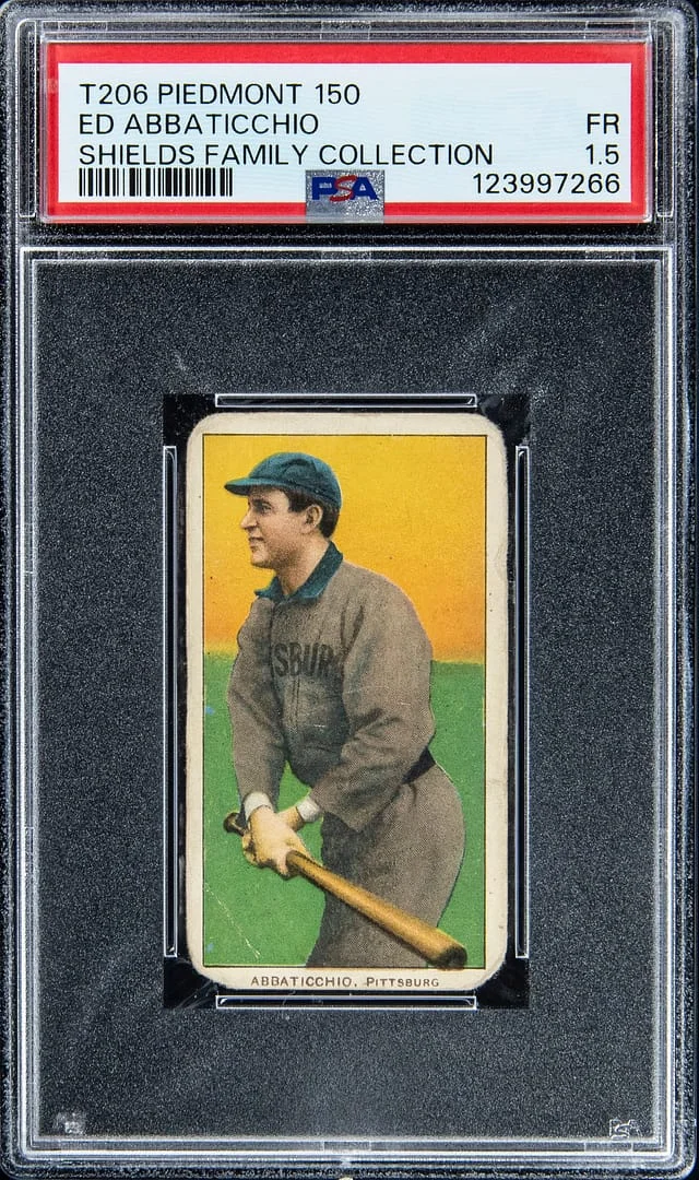1909-11 T206 Shields Family Collection White Border Ed Abbaticchio, Brown Sleeves - Piedmont #150 card image