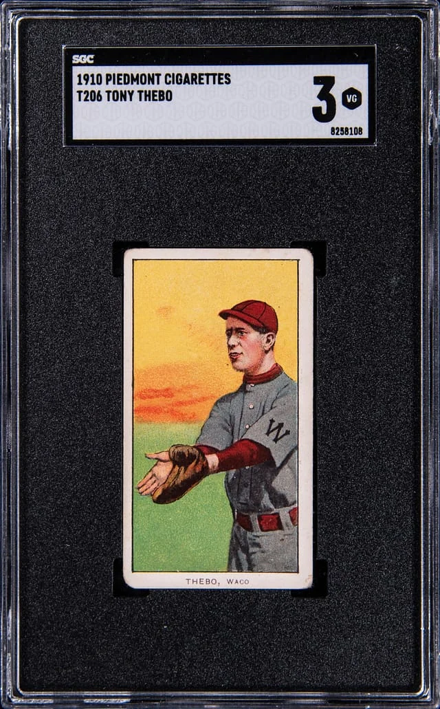 1909-11 T206 Southern League Tony Thebo Piedmont 350/25 White Border #no-number card image