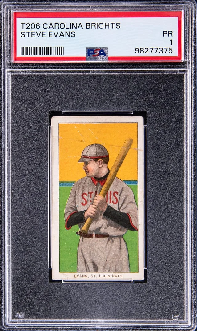 1909-11 T206 Steve Evans - Scarce Carolina Brights Back White Border #no-number card image