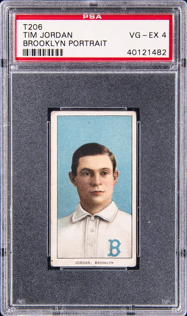 1909-11 T206 Tim Jordan, Brooklyn Portrait - Piedmont White Border #no-number card image