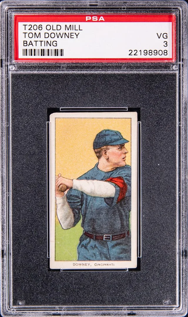 1909-11 T206 Tom Downey, Batting - Old Mill White Border #no-number card image