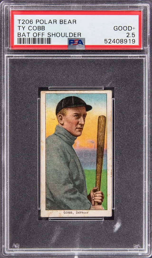 1909-11 T206 Ty Cobb, Bat Off Shoulder White Border #no-number card image